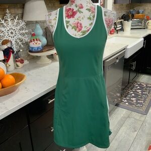 ATTRACO Medium Tennis Dress Pickleball Shelf Bra Racerback Athletic Green White